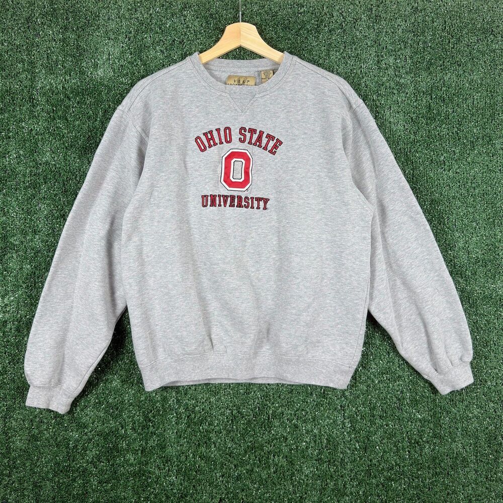 Vintage Ohio State University Buckeyes Vesi Men Crewneck Sweatshirt Size M Gray